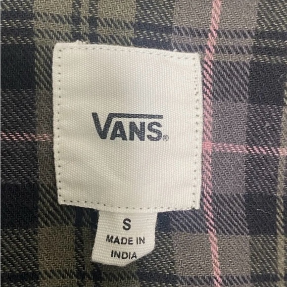 Green and pink plaid button down long sleeve shirt - Picture 2 of 3